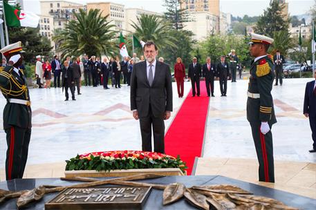 3/04/2018. VII Reunión de Alto Nivel Argelia-España. Homenaje del presidente del Gobierno, Mariano Rajoy, en el Santuario de Los Mártires.